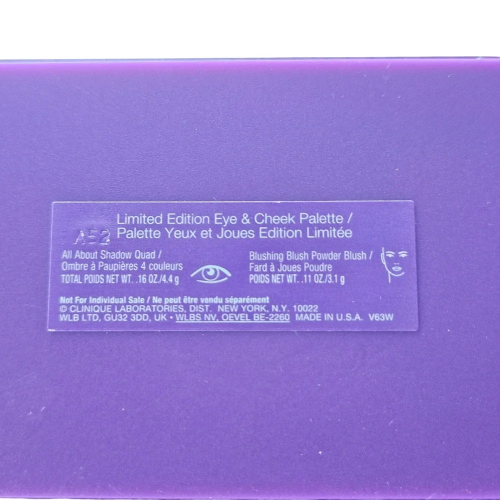 Clinique Limited Edition Eye & Cheek Palette Shadow Quad Blush Purple A52